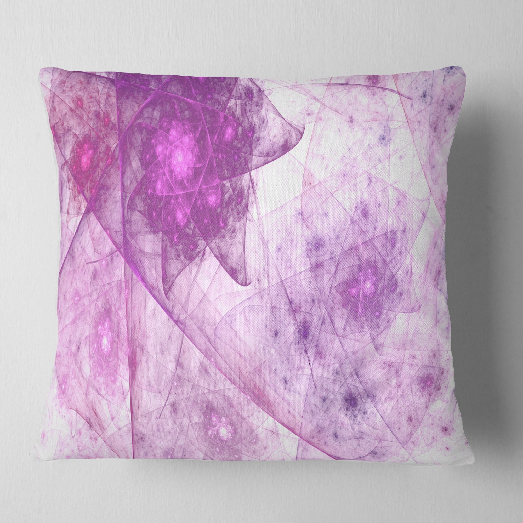 Designart Light Purple Rotating Polyhedron - Abstract Throw Pillow - 18x18