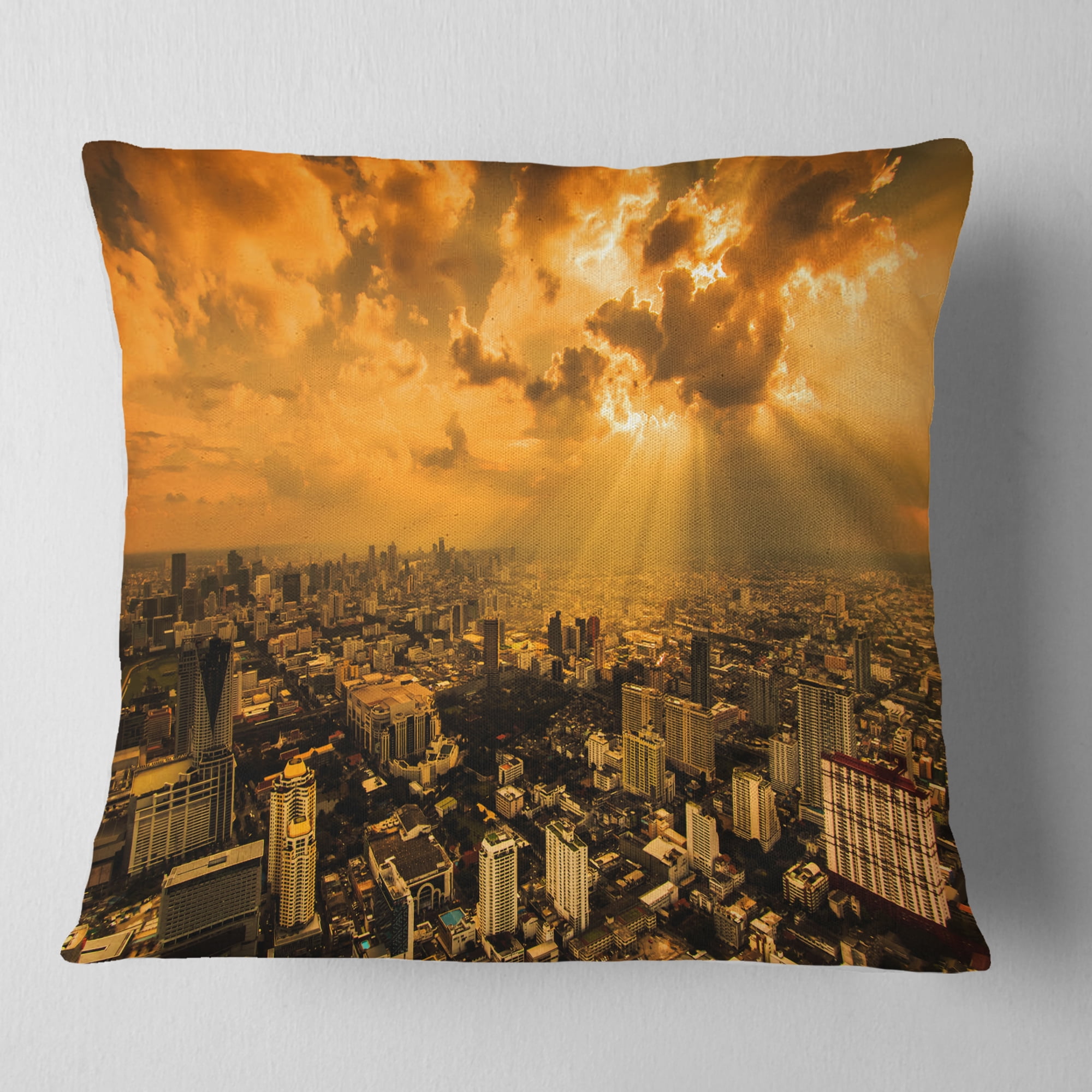 Designart Light Shining Through Dark Clouds - Throw Pillow - 18x18