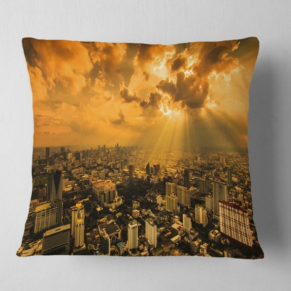 Designart Light Shining Through Dark Clouds - Throw Pillow - 18x18