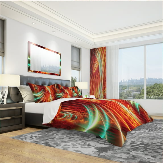 Designart 'Light Show Abstract' Modern & Contemporary Duvet Cover Set