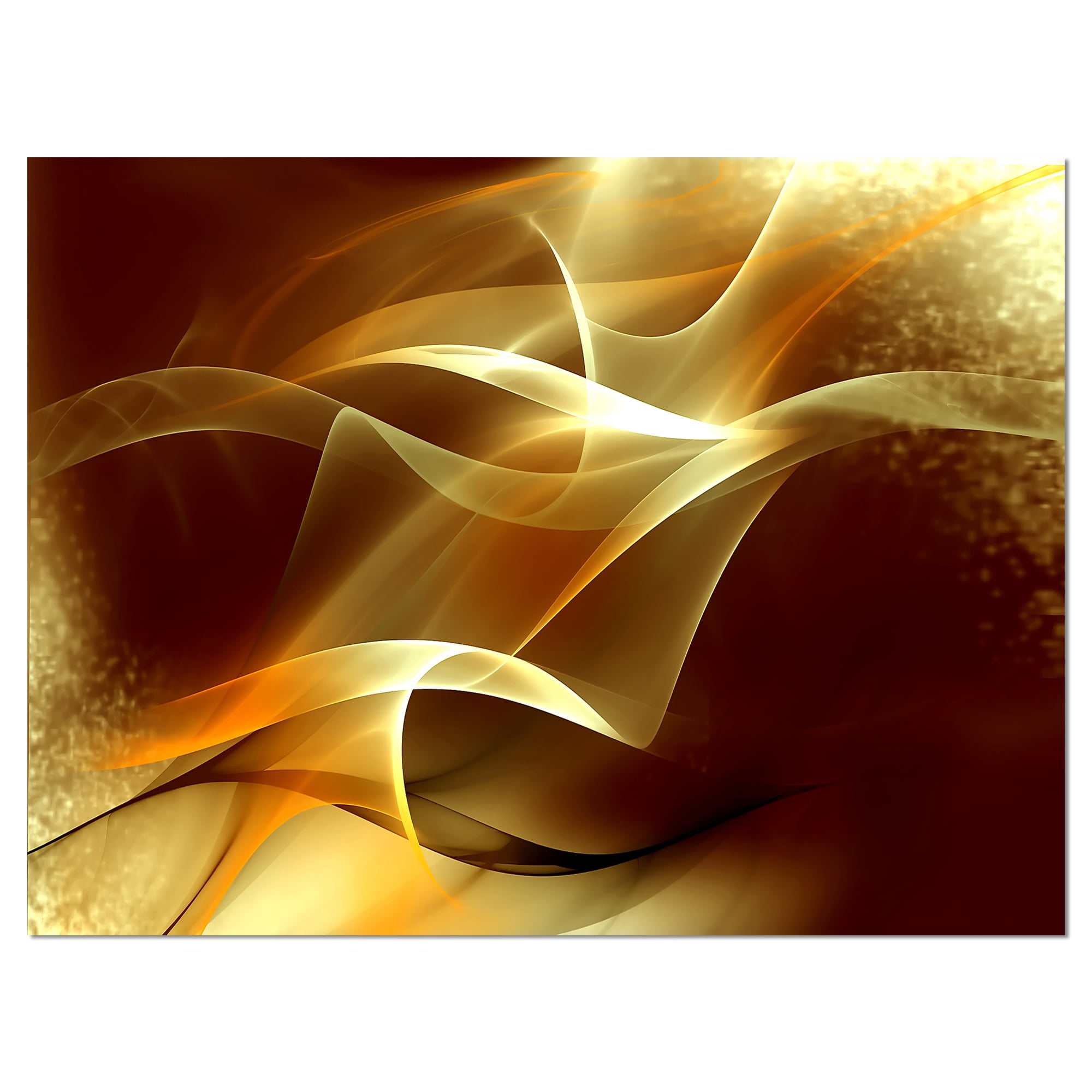 Designart 'Light Yellow Abstract Fractal Design ' Large Abstract Canvas Art