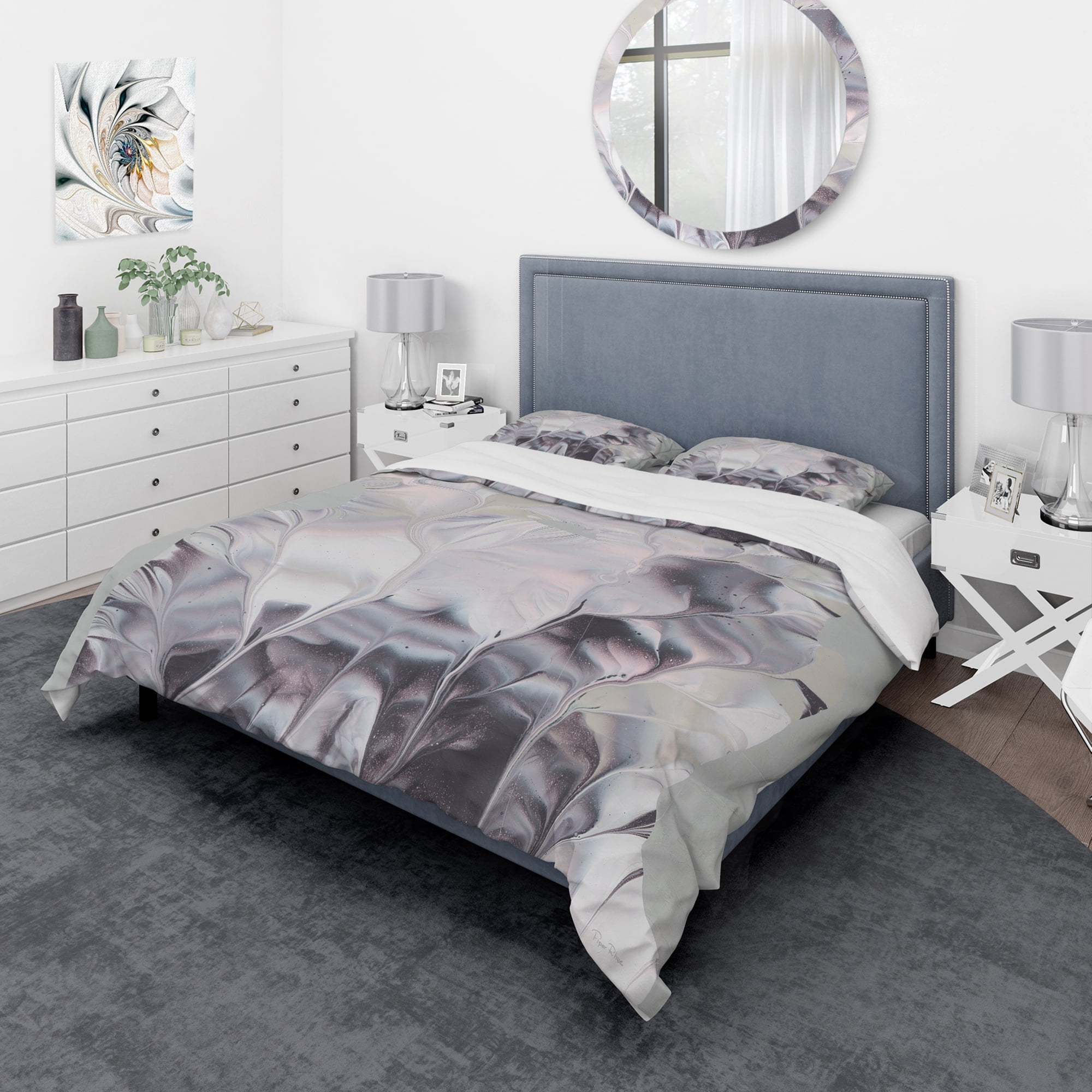 Designart 'Light and Shadow I' Geometric Duvet Cover Set