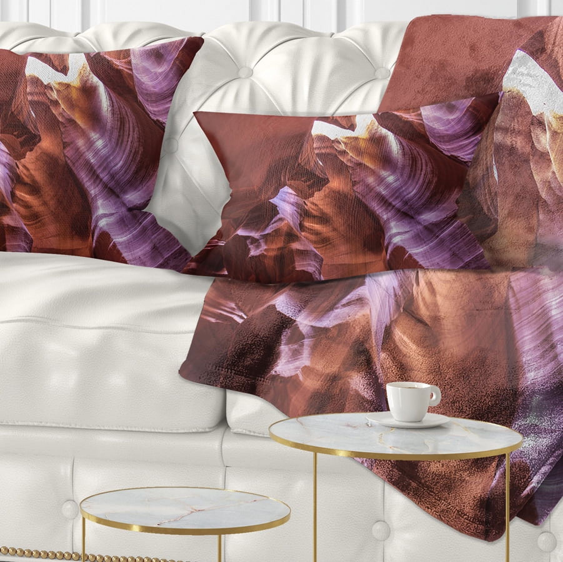Designart Light in Antelope Canyon - Landscape Photo Throw Pillow - 12x20