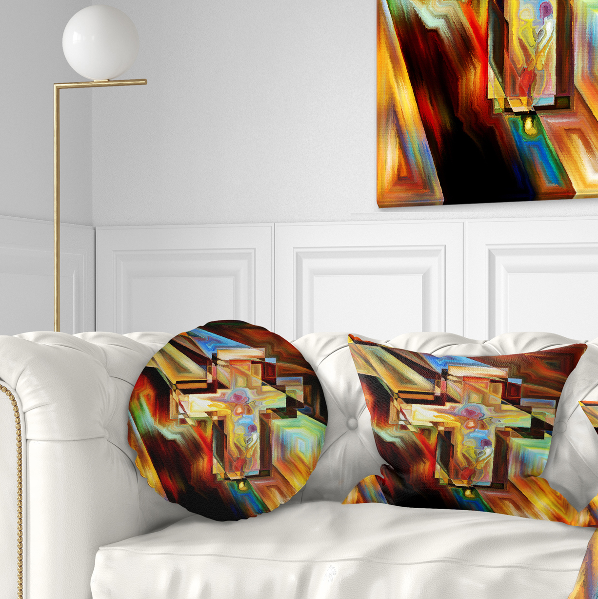 Designart Light of the Cross - Abstract Throw Pillow - 12x20