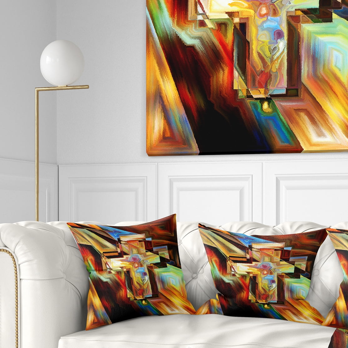 Designart Light of the Cross - Abstract Throw Pillow - 18x18