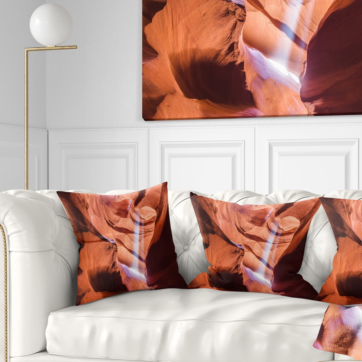 Designart Light to Antelope Canyon - Landscape Photography Throw Pillow - 18x18