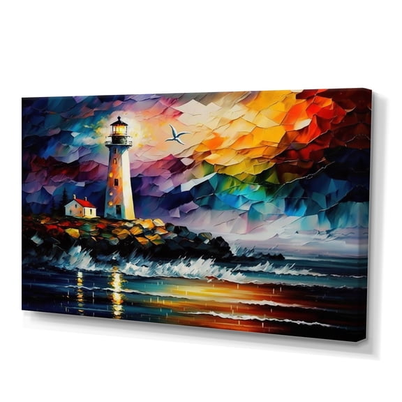 Designart Lighthouse By The Ocean V Canvas Wall Art