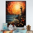 thumbnail image 1 of Designart "Lighthouse Guiding Painting III" Cityscapes Floater Framed Canvas Wall Art, 1 of 7