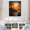 thumbnail image 1 of Designart "Lighthouse Guiding Painting V" Cityscapes Floater Framed Wall Art Living Room, 1 of 7