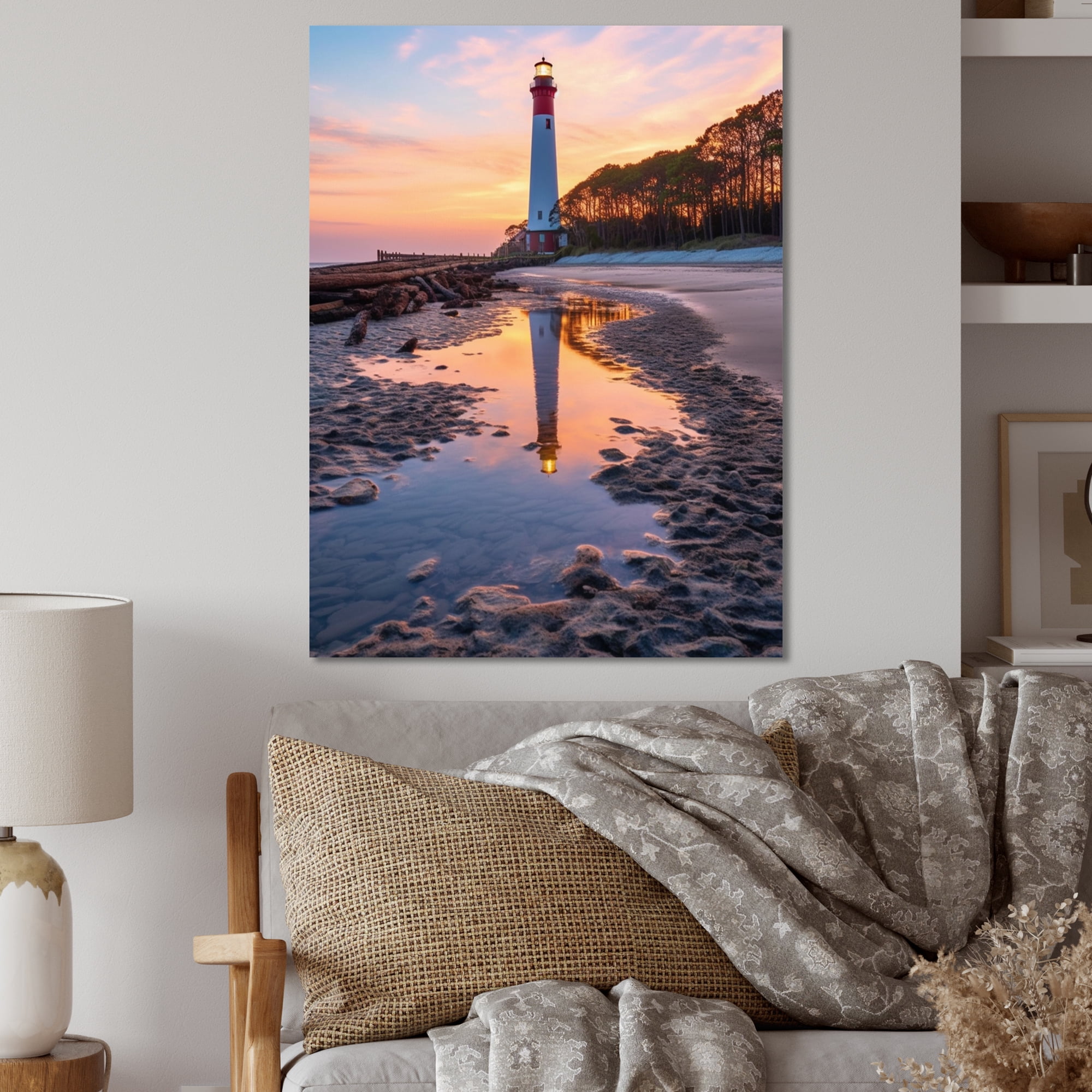 Designart "Lighthouse Hunting Island South Carolina Coastal Beacon ...