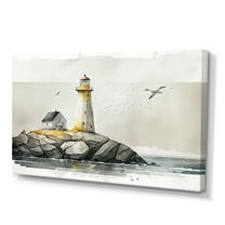 Designart Lighthouse On The Coast II Canvas Wall Art