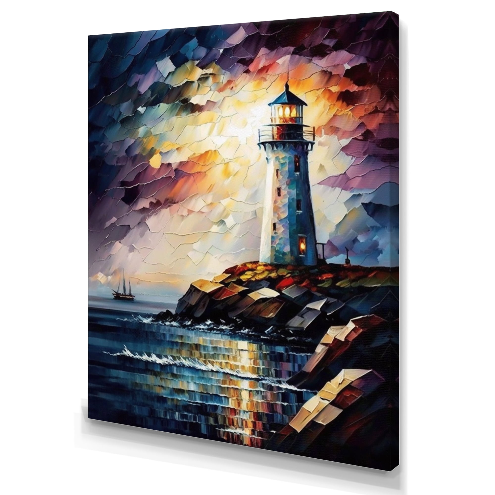 Designart Lighthouse On The Coast III Canvas Wall Art