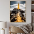 thumbnail image 1 of Designart "Lighthouse Photo Grey and Yellow Serenity II" Nautical & Beach Floater Framed Wall Art Print, 1 of 7