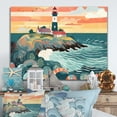 thumbnail image 1 of Designart "Lighthouse on the Coast IV" Coastal Metal Wall Art Prints, 1 of 5