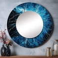 thumbnail image 1 of Designart "Lightning Electric Euphony Pointillism II" Lightning Rund Mirror For Wall Decor - Large Blue Round Printed Mirror - Traditional Round Mirror 23" x 23" Inch, 1 of 5