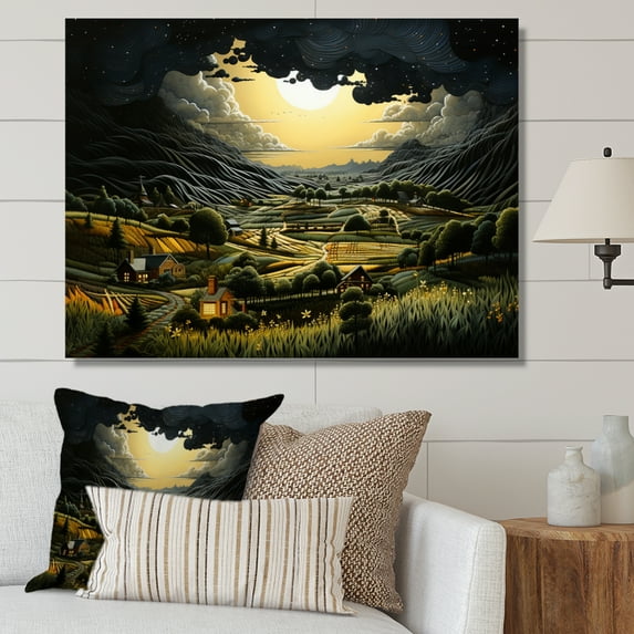 Designart "Lightning Electric Veins Collage IV" Landscapes Wall Decor