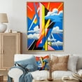 thumbnail image 1 of Designart "Lightning In The Charged Atmosphere" Modern Geometric Floater Framed Canvas Prints, 1 of 5