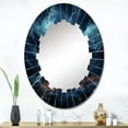 thumbnail image 1 of Designart "Lightning delicate Lightning II" Landscapes Round Wall Mirror - Traditional Oval Printed Decorative Oversized Mirror - Multiple Color Options, 1 of 4