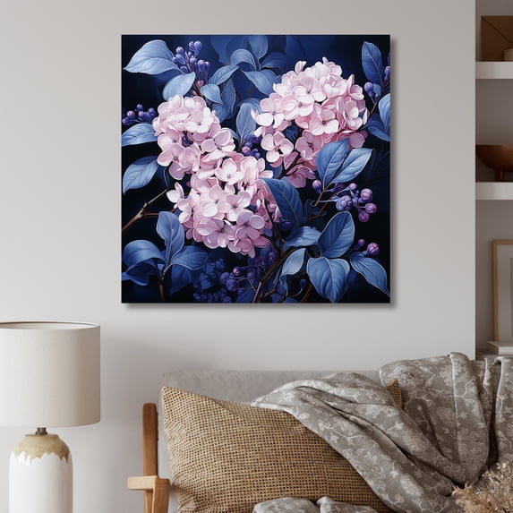 Designart "Lilac Garden In Blue IV" Lilacs Canvas Prints