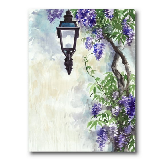 Designart ' Lilac Tree Lantern Vintage Impression ' Traditional Canvas Wall Art Print