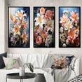 thumbnail image 1 of Designart "Lilies Representation Colorfuled Acrylic I" Floral Framed Wall Art Set Of 3 - Multi-Color Lilies Frame Gallery Set For Office Decor, 1 of 7