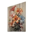 thumbnail image 1 of Designart "Lilies Representation Colorfuled Acrylic III" Floral Print on Natural Pine Wood, 1 of 5