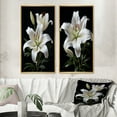 thumbnail image 1 of Designart "Lily Exquisite Black White wall decor II" Lilies Framed Wall Art Set Of 2 - Black Floral Gallery Wall Frame Set For Home Decor, 1 of 7