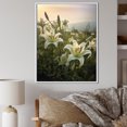 thumbnail image 1 of Designart "Lily Fields In The Garden Of White" Lilies Floater Framed Canvas Prints, 1 of 5