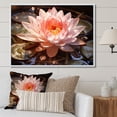thumbnail image 1 of Designart "Lily Pads in Pink Glow Sunshine" Floral Framed Wall Art - Modern Pink Lily Hallway Framed Wall Art Decor, 1 of 6