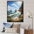 thumbnail image 1 of Designart "Limestone Pillars at Dusk" Nautical & Beach Floater Framed Canvas Wall Art, 1 of 7
