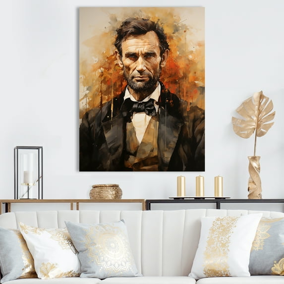 Designart "Lincoln Emancipations President Abraham wall art" President/Political Wall Art Living Room