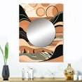 thumbnail image 1 of Designart "Line Art Elegance in Brown and Black II" Abstract Shapes Mirror Wall Decor - Modern Brown Abstract Living Room Wall Mirror Art - 32" x 24" Inch, 1 of 5
