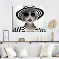 thumbnail image 1 of Designart "Line Art Fashion Woman in Black and White I" Fashion Wall Art - Glam Black Fashion Illustration Living Room Canvas Art, 1 of 4