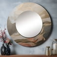 thumbnail image 1 of Designart "Linear Expressions in Gold and Grey I" Minimalism Line Art Rund Mirror For Wall Decor - Large Gold Round Print Mirror - Round Modern Mirror - Wall Mounted Round Large Mirror - 29" x 29", 1 of 6