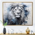 thumbnail image 1 of Designart "Lion'S Royal Presence In Grey And Blue Savannah II" Animals Lion Floater Framed Canvas Wall Art, 1 of 1