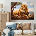 thumbnail image 1 of Designart "Lion Savannah Oil II" Animals Canvas Wall Art, 1 of 1