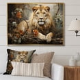 thumbnail image 1 of Designart "Lion composition Of Nature I" Animals Floater Framed Canvas Print, 1 of 7