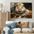 thumbnail image 1 of Designart "Lion composition Of Nature II" Animals Floater Framed Wall Decor, 1 of 7