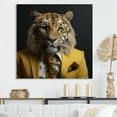 thumbnail image 1 of Designart "Lion in a Yellow Suit I" Animals Wall Art - Modern Yellow Lion Fashion Bedroom Canvas Wall Art, 1 of 6