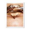 thumbnail image 1 of Designart 'Lipstick and Makeup On The Face Of A Beautiful Model' Modern Framed Art Print, 1 of 4