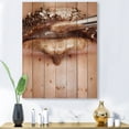 thumbnail image 1 of Designart 'Lipstick and Makeup On The Face Of A Beautiful Model' Modern Print on Natural Pine Wood, 1 of 5