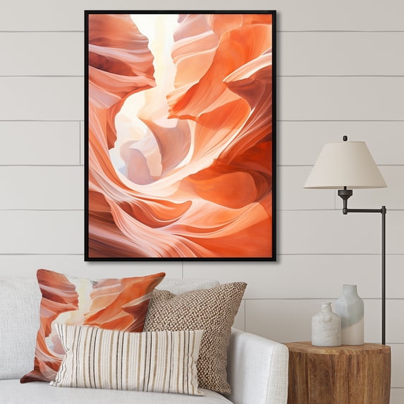 Designart "Liquid Art Depicting Antelope Canyon II" Canyon Floater Framed Wall Decor