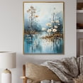 thumbnail image 1 of Designart "Liquid Art: Minimalist Forest River" Forest Floater Framed Wall Art Living Room, 1 of 5