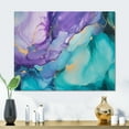 thumbnail image 1 of Designart "Liquid Art in Turquoise and Purple III" Fractals Metal Wall Art Prints, 1 of 1