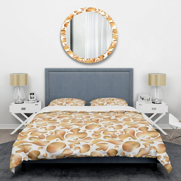 Designart 'Liquid Gold I' Mid-Century Modern Duvet Cover Set