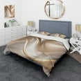 thumbnail image 1 of Designart "Liquid Gold in Subtle Pink and Taupe VIII" Abstract Liquid Ink Bedding Covert Set - Modern Pink Abstract Bed Set With 1 Sham, 1 of 6