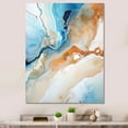 thumbnail image 1 of Designart "Liquid Ink: Blue And White Geyser IV" Abstract Shapes Canvas Prints, 1 of 7