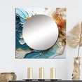 thumbnail image 1 of Designart "Liquid Ink: Blue and White Geyser I" Abstract Shapes Square Mirror Wall Decor Modern - Large Blue Square Bathroom Mirror - Square Printed Wall Mirror Art, 1 of 5