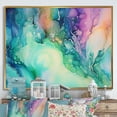 thumbnail image 1 of Designart "Liquid Ink In Teal And Purple Borealis" Aurora Borealis Floater Framed Canvas Art Print, 1 of 5