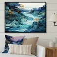 thumbnail image 1 of Designart "Liquid Ink Landscape Of Japanese Mountains I" Landscape Mountains Floater Framed Canvas Prints, 1 of 5